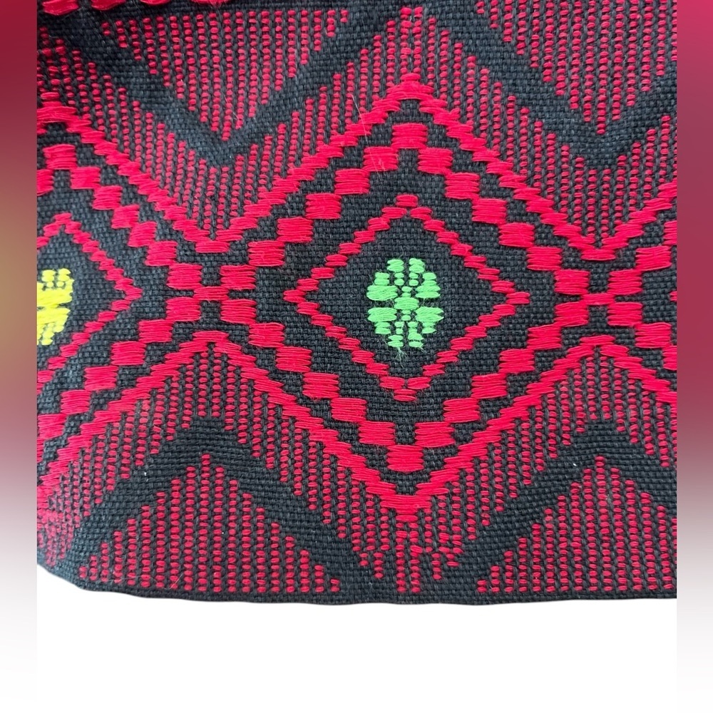 Hand crafted red black folk jacket toggle closure-L - Picture 8 of 11
